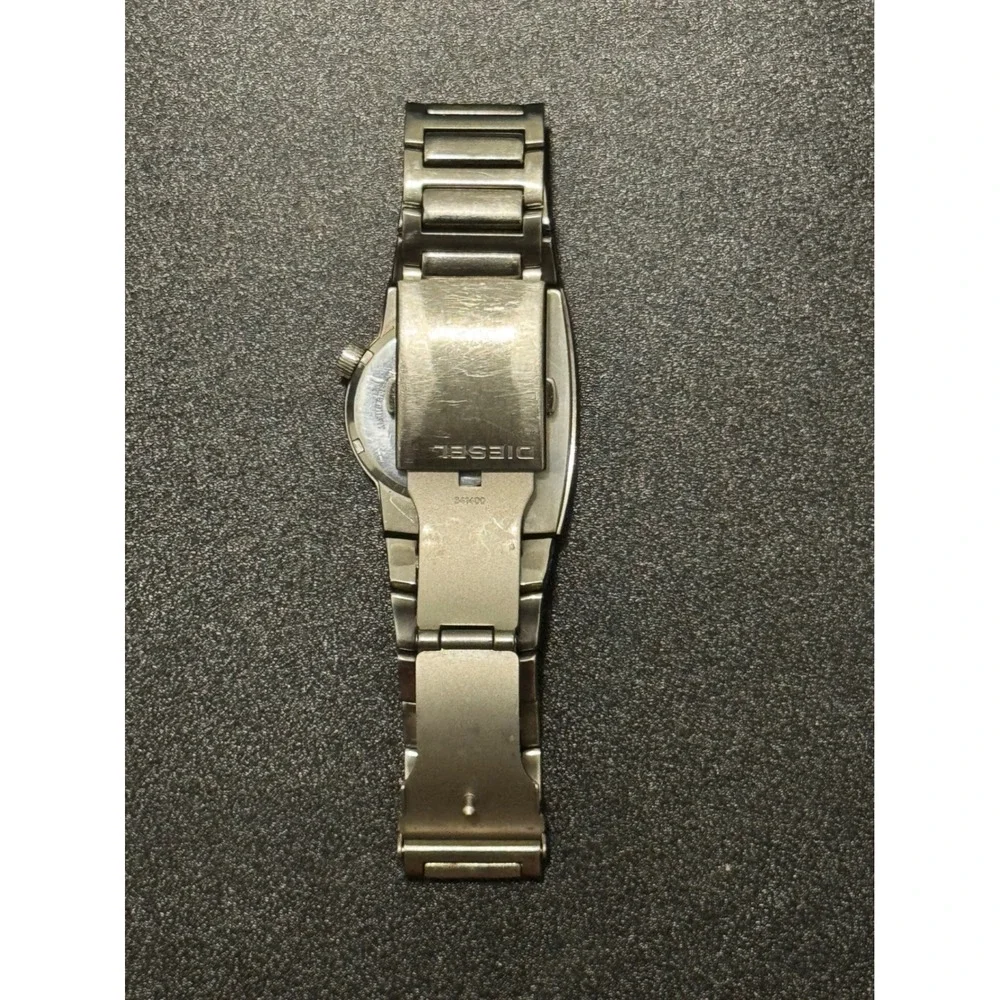 Mens Vintage‎ Diesel DZ4067 Stainless Steel Watch White Steel 10 Bar Y2K Retro